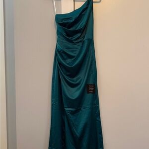 Lulu's Teal One-Shoulder Dress